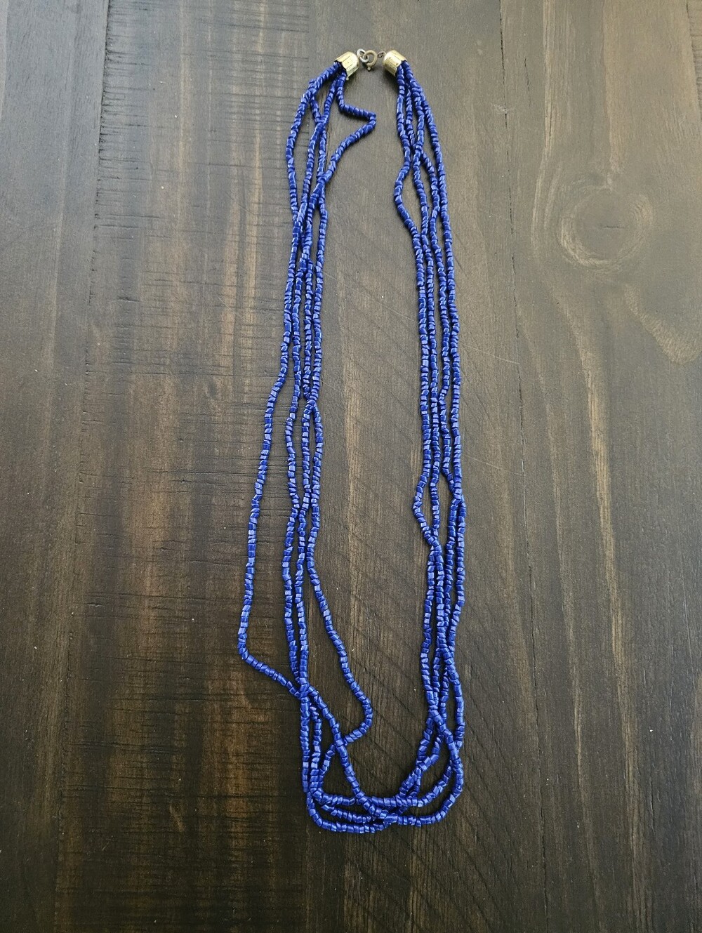 Multi-Strand Blue Seed Bead Necklace - Women's Jewelry